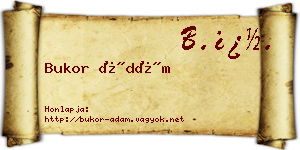 Bukor Ádám névjegykártya